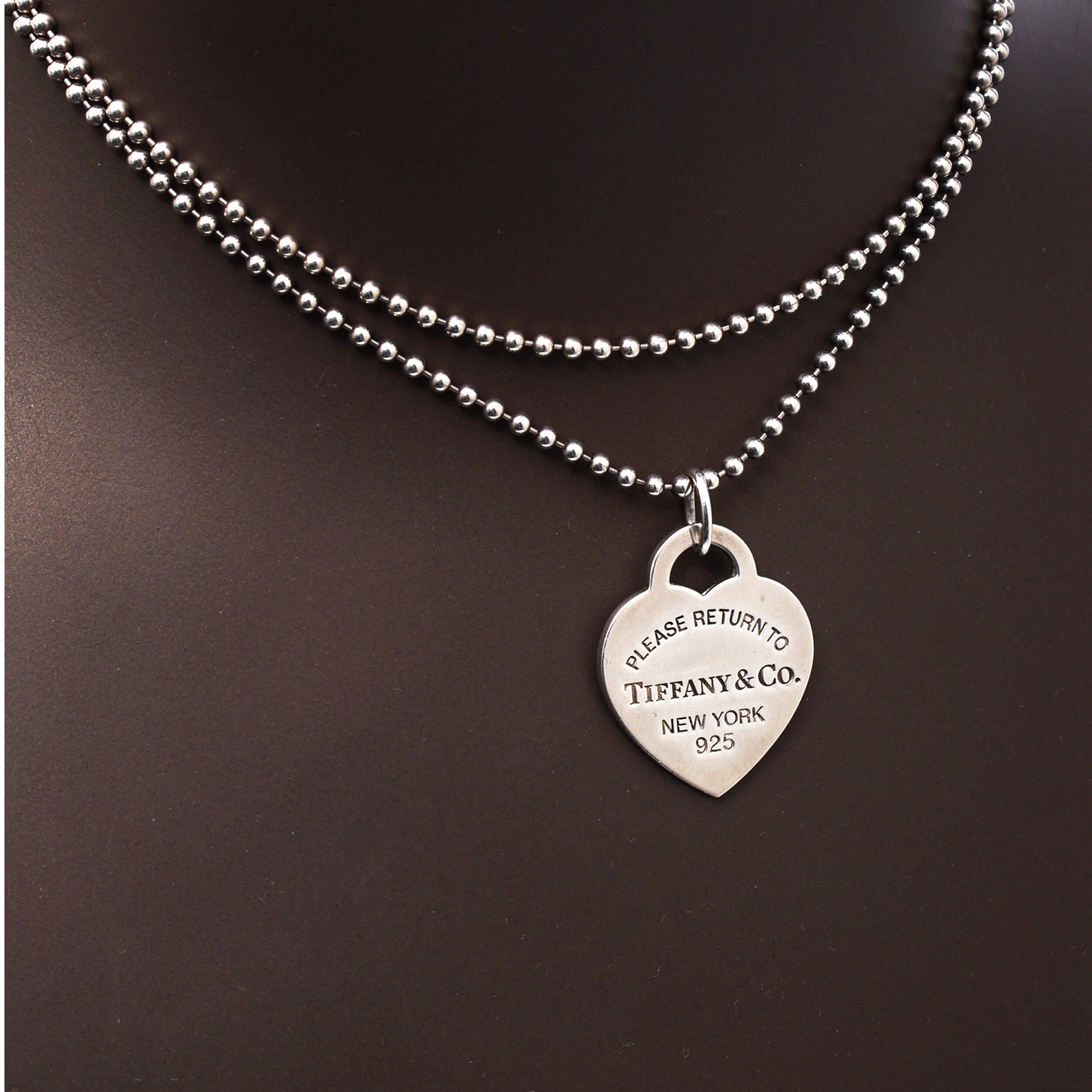 Tiffany&Co - Silver Rettonuti Fanny Heart Tag Ball Chain Necklace